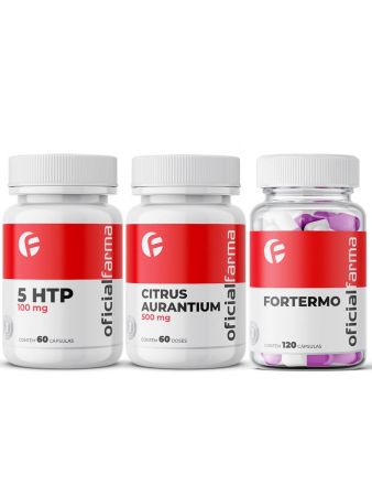5 Htp 100Mg 60 Cápsulas + Citrus Aurantium 500Mg 60 Doses + Fortermo 120 Cápsulas