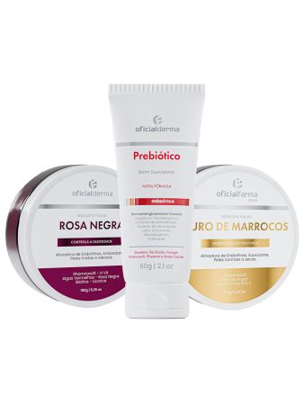Máscara de Rosa Negra + Ouro de Marrocos + Hidratante Prebiótico Balm