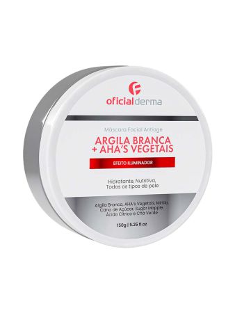 Máscara Facial de Argila Branca e AHAs Vegetais